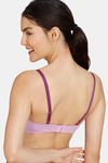 Zivame Beautiful Basics Padded Wired Medium Coverage T-Shirt Bra - Violet Tulle — thumbnail 3